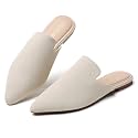 Tilocow Pointed Toe Mules for Women Slip On Backless Flats