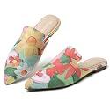 Tilocow Pointed Toe Mules for Women Slip On Backless Flats