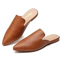 Tilocow Pointed Toe Mules for Women Slip On Backless Flats