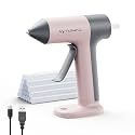 Tilswall Cordless Hot Glue Gun W106 with 30s Fast Preheating Pink