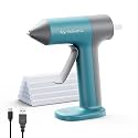 Tilswall Cordless Hot Glue Gun W106 with 30s Fast Preheating Blue | Glue Gun Cordless &amp; Rechargeable with Smart Power-Off, 2Ah Built-in Battery, 20pcs Glue Sticks, Ideal for DIY Craft, Repaire