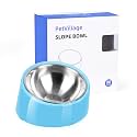 Tilted Dog Bowl Non-Slip &amp; Non-Spill Pet Feeder with Elevated Detachable Melamine Stand, Easy to Get Food Dog Dish, M/180ml Sky Blue