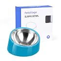 Tilted Dog Bowl Non-Slip &amp; Non-Spill Pet Feeder with Elevated Detachable Melamine Stand, Easy to Get Food Dog Dish, M/180ml Blue