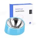 Tilted Dog Bowl Non-Slip & Non-Spill Pet Feeder with Elevated Detachable Melamine Stand, Easy to Get Food Dog Dish, L/300ml Sky Blue