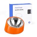 Tilted Dog Bowl Non-Slip &amp; Non-Spill Pet Feeder with Elevated Detachable Melamine Stand, Easy to Get Food Dog Dish, M/180ml Orange