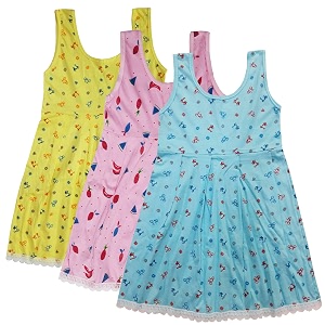 Kids Cotton Dress Slip Knee Length Casual