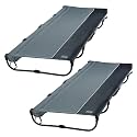 TIMBER RIDGE 20-Second Quick Set-Up Camping Cot, Lightweight Aluminum Folding Cot with Zipper Closure, Portable Carry Bag Included for Camping, Travel and Outdoors, Support up to 225lbs, Grey 2pcs