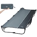 TIMBER RIDGE 20-Second Quick Set-Up Camping Cot, Lightweight Aluminum Folding Cot with Zipper Closure, Portable Carry Bag Included for Camping, Travel and Outdoors, Support up to 225lbs, Grey