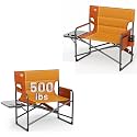 TIMBER RIDGE XXL Director’s Chair – Heavy Duty Folding Chair with Side Table, 500 lb Capacity, Extra Wide Padded Seat for Camping, Sports, Beach, Patio, and Outdoor Use, Orange-2 Pack