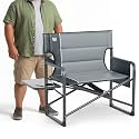 Timber Ridge XXL Director’s Chair – Heavy Duty Folding Camping Chair for Adults, 500lb Capacity, Extra Wide Padded Seat for Camping, Sports, Lawn, Courtyard, and Outdoor Use, Grey