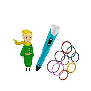2nd generation 3d pen with charger stand amp lcd display for kids amp adults  10 colors of 5 mtrs each filament pack  free 3 colors of 3m each filament - blue 3d pen  filament