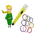 2nd Generation 3D Pen with Charger, Stand &amp; LCD Display for Kids &amp; Adults + 10 Colors of 10 Mtrs Each Filament Pack | Free 3 Colors of 3m Each Filament - Yellow (3D Pen + Filament)