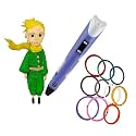 2nd Generation 3D Pen with Charger, Stand & LCD Display for Kids & Adults + 10 Colors of 5 Mtrs Each Filament Pack | Free 3 Colors of 3m Each Filament - Purple (3D Pen + Filament)