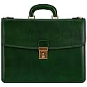 Time Resistance Leather Briefcase - Italian Handmade Leather Laptop Bag - Handbag for Men - Professional Computer Case