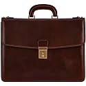 Time Resistance Leather Briefcase - Italian Handmade Leather Laptop Bag - Handbag for Men - Professional Computer Case