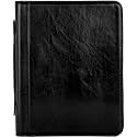 Time Resistance Leather Portfolio – Document Bag with Carry Handle – Tablet Size Case Made in Italy