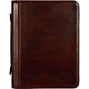 Time Resistance Leather Portfolio – Document Bag with Carry Handle – Tablet Size Case Made in Italy