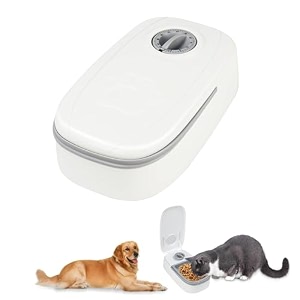 timed automatic cat food feeder  350ml compact pet food dispenser for kibble wet amp freeze-dried meals