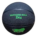 Medicine Ball with High Grip Rubber, Medicine Ball Unisex Strength for Workout | Non-Slip Grip for Cross Training Exercise, Strong Core, Better Balance - Black, 2 Kg