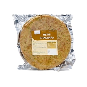 timeless food  methi khakhra 400 gm  fenugreek special khakra  gujarati healthy khakhara snacks vaccum pack