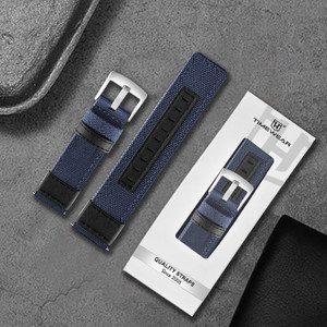 timewear strap with quick release pin sidebar nylon braided sports compatible lug width 22 mm fabric watch strap