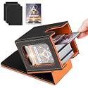 TiMOVO Black+Orange Commander Deck Box, MTG Card Storage, 220+ Cards, Magnetic Closure, 2 Dividers &amp; 1 Card Supporter, Modern Style