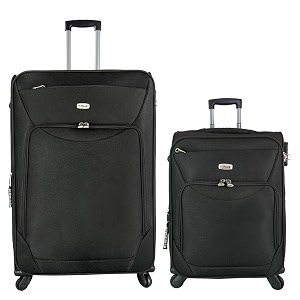 timus upbeat spinner black 55 and 75 cm 4 wheel strolley suitcase for travel