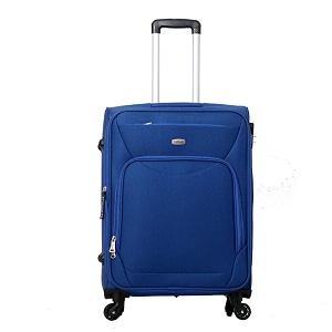 timus upbeat spinner blue 65 cm24 inch 4 wheel soft sided suitcasewaterproof luggage with expandable trolleycheck-in for travelbest travel bag for menwomen with inbuilt combination lock