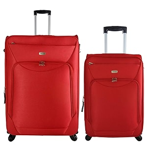 timus uppbeat spinner 24 inch 55 amp 75 cm red 4 wheel trolley luggage set of 2 check in luggage bags for menwomenspinner luggage for travelsoft sided luggagewaterproof luggage unbreakable bags