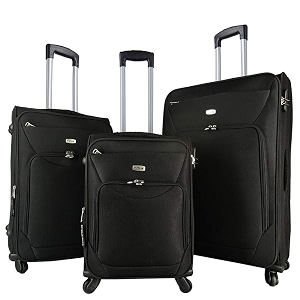 timus uppbeat spinner black set of 3 check-in luggage 55 65 amp 75cm 20 24 amp 28 inch 4 wheel trolley suitcasetravel bag for women soft sided luggagewaterproof luggage for men