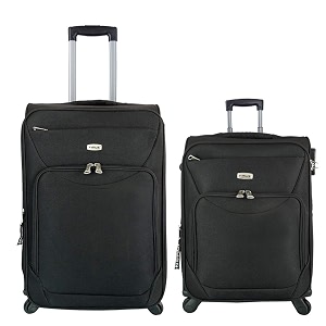 timus upbeat spinner black 55 and 75 cm 4 wheel strolley suitcase for travel