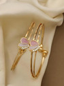 TINALIVA Brass Crystal Gold-plated Bangle