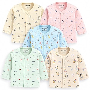 tinchuk baby boy39s amp baby girl39s printed t-shirtjhablanightsuits with assorted prints- multi-pack