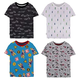 tinchuk baby boy39s amp baby girl39s printed t-shirtjhablanightsuits with assorted prints- multi-pack