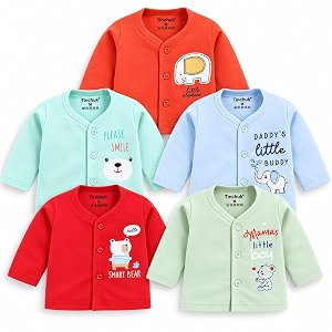 tinchuk baby boy39s amp baby girl39s printed t-shirtjhablanightsuits with assorted prints- multi-pack