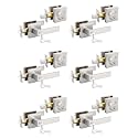 Tinewa 6 Pack Brushed Nickel Keyed Alike Front/Exterior Door Lever with Single Cylinder Deadbolt, Square Entry Door Knob Lock Set with Deadbolt Combination Sets, for Entrance/Front and Office Doors