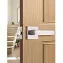 Tinewa Brushed Nickel Passage Door Lever Interior Door Handle, Heavy Duty Closet Hallway Door Handle Set,1 Pack