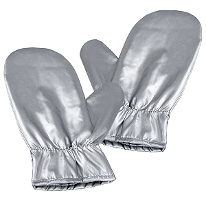 heat resistant waterproof protective ironing upgraded garment steamer mitt anti steam gloves silver - 1 pair