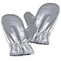 Heat Resistant Waterproof Protective Ironing Upgraded Garment Steamer Mitt Anti Steam Gloves (Silver) - 1 Pair