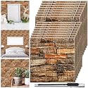 Tinlade 30 Pcs 3D Wall Panels Peel and Stick Wallpaper Foam, Rustic Brown