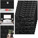 Tinlade 30 Pcs 3D Wall Panels Peel and Stick Wallpaper Foam, Black