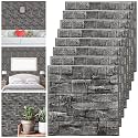Tinlade 30 Pcs 3D Wall Panels Peel and Stick Wallpaper Foam, Grey Stone