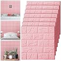 Tinlade 30 Pcs 3D Wall Panels Peel and Stick Wallpaper Foam, Elegant Pink