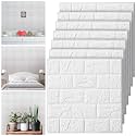 Tinlade 30 Pcs 3D Wall Panels Peel and Stick Wallpaper Foam, White