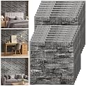 Tinlade 45 Pcs 3D Wall Panels Peel and Stick Wallpaper Foam, Grey Stone