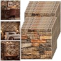 Tinlade 45 Pcs 3D Wall Panels Peel and Stick Wallpaper Foam, Rustic Brown