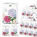 Tinlade 50 Pack Colorful Hydrangea Pocket Tissues Gifts Bulk Watercolor Floral Travel Packs Bulk Birthday Decor 3 Ply Mini Travel Size for Summer Party Favor Party Supplies