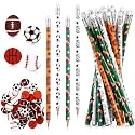 Tinlade 72 Pcs Sports Pencils and Erasers for Boys, Party Favors