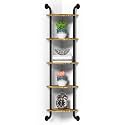 Tinpin Corner Shelf Wall Mount 5-Tier, Wall Decor for Home Living Room Bedroom, Wall Corner Shelves Bookshelf, Rustic Industrial Pipe Shelves Thanksgiving Day, Brown