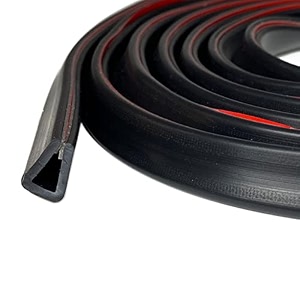 rubber edge trim black u channel rubber seal strip with self-adhesive tape metal edge protector fit for 1434 10ft118in